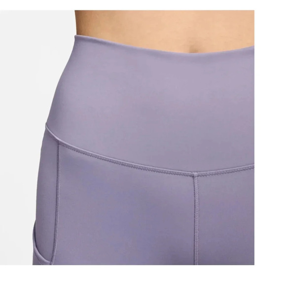 NWT Women's Nike One High Waisted 8" Bike Shorts With Pockets Purple - Picture 5 of 9